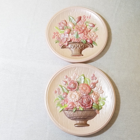 Vintage Ceramic Plaques, Set of 2
